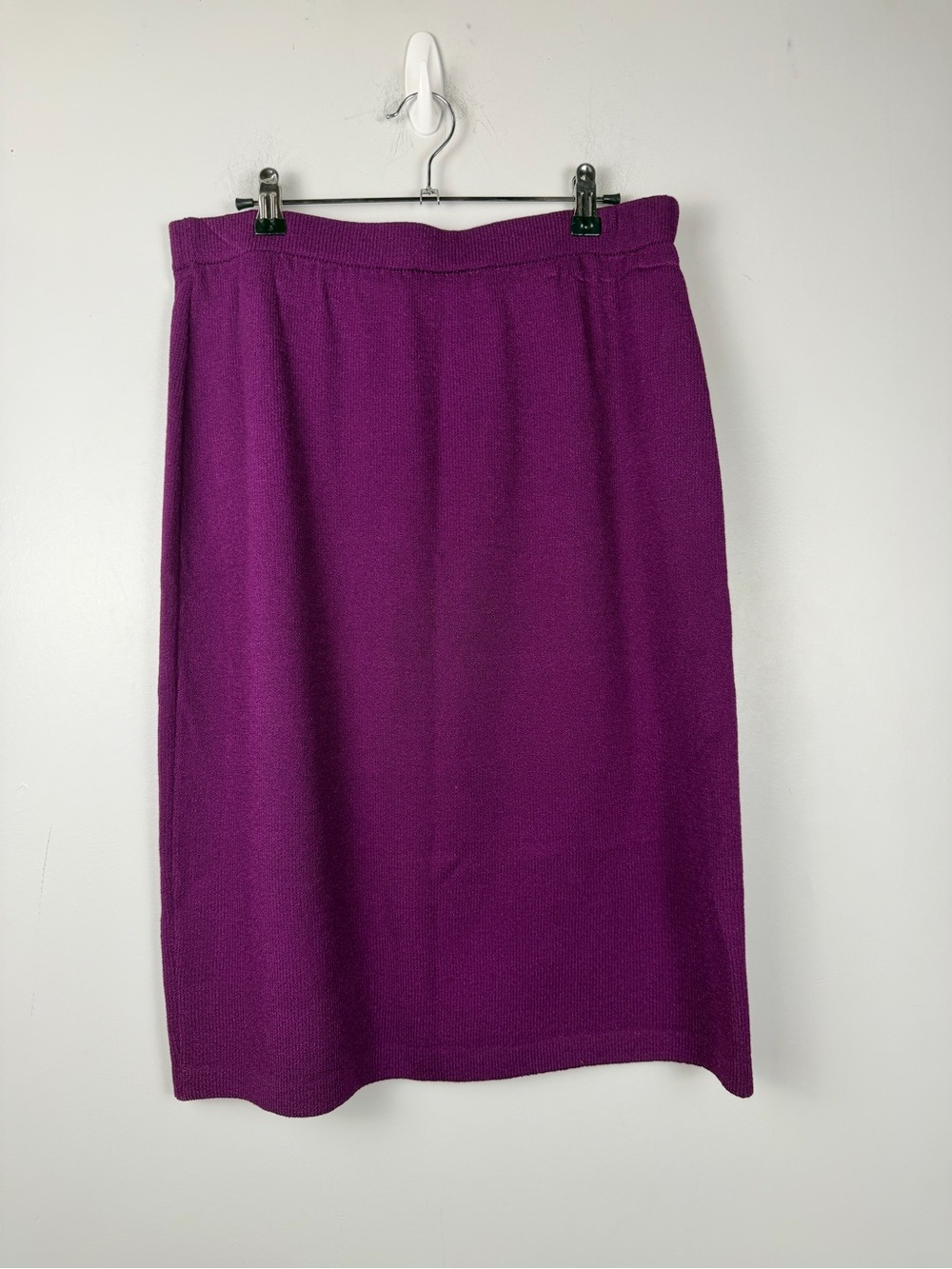 St. John Purple wool blend Santana knit skirt size 12 - Picture 4 of 6